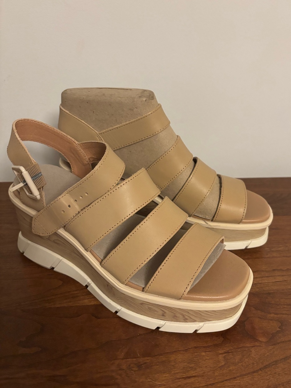 Sorel Joanie III Ankle Strap Wedge Sandal in Honest Beige